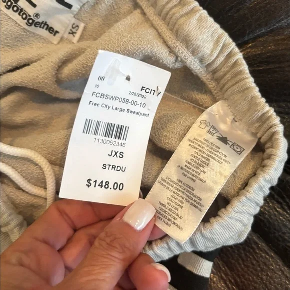✨FREECITY Logo Cotton Sweatpants in Stardust Size XS NWT - Picture 10 of 16